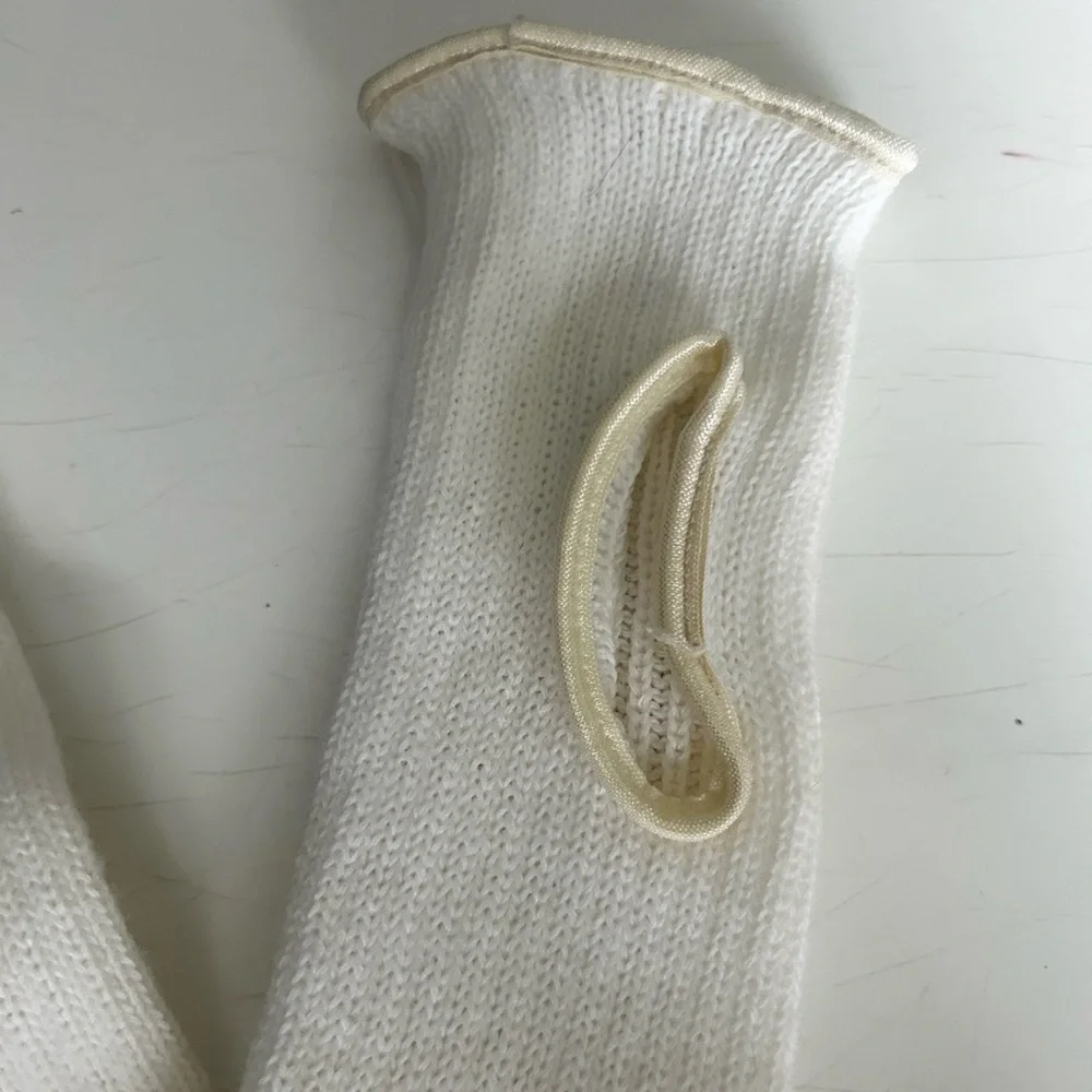 Vintage Elegant Cream Knit Women's Hosiery Leg Warmers